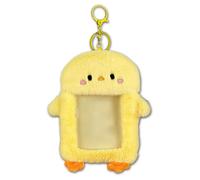 Yellow Chicken Plush Photocard Holder, Portable Cute Photo Card Holder Keychain for Bus Pass, PU Soft Keychain Card Holder for Daily Use, Gift for Kpop Fans and Teens