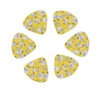 YELLOW chicken Print Guitar and Ukulele Picks For Music Lovers 12 PCS Mixed Gauges(0.46/0.71/0.96mm)