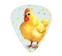 YELLOW chicken Printed Guitar Picks 12-Piece Set - Comfortable, Versatile Plectrum for All Guitar Styles & Players
