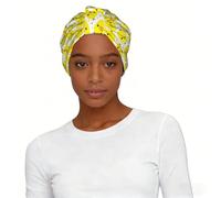 YELLOW chicken Printed Pre-Tied Headscarf Turban Hat for Women, Elastic Sleep Cap for Chemo Hair Daily Wear