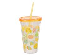 Yellow Chicks and Eggs Easter Drinking Cup With Straw