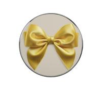 Yellow Christmas Bow Fridge Magnets DIY Art Round Magnetic Refrigerator Sticker for Home Kitchen Car Garage Decor