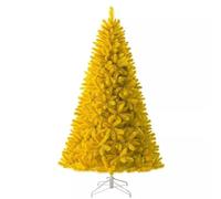 Yellow Chrtistmas Xmas Tree 150cm/180cm/210cm/240cm Bushy Luxury Xmas Artificial Tree With Metal Stand Home Snowy Decorations (Color : Yellow, Size : 210cm(82.6inches))