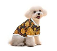 Yellow Circle Print Dog Clothes Soft Cotton Dog T Shirt for Small, Medium and Large Dogs for Daily Wear