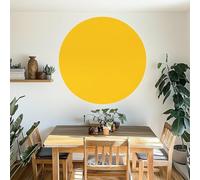 Yellow Circle Wall Decal | Sun Nets Decorative Sticker | Glossy Vinyl Peel and Stick | Bedroom Decor | Headboard Accent Interior Design Art