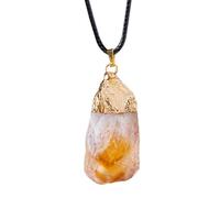 Yellow Citrine Crystal Raw Stylish Rough Natural Healing Crystal Pendant