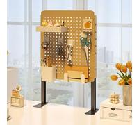 Yellow Clamp-On Pegboard Kit 8in Floating Privacy Panel for Office No Drill Desk-Mounted Partition Versatile Desk Storage Solution Perfect for Workspace nization