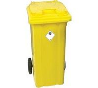 Slingsby Lockable Clinical Waste Wheelie Bin 120 Litre 2 Wheeled Yellow