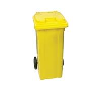 Slingsby Lockable Clinical Waste Wheelie Bin 240 Litre 2 Wheeled Yellow