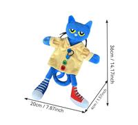 (Yellow Clothes) Cat Pete The Hand Puppet Plush Toy Soft Stuffed Animal Doll Cartoon Gift Kids