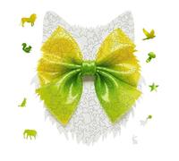 Yellow Colorful Bow Jigsaw Puzzle 175PCS Wolf Head Design Puzzle Wooden Jigsaw Puzzles for Adults Families