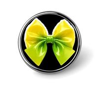 Yellow Colorful Bow Lapel Pin Brooches Round Fashion Brooch Pin Cute Button Badges Alloy Button Pins for Hat Shirt Clothing Bags