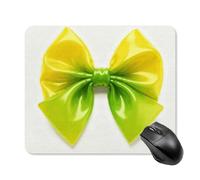 Yellow Colorful Bow Square Mouse Pads Non-Slip Rubber Base Mouse Mat Cute Mousepad Funny Computer Desk Accessories for Office Home Gaming Work 25 * 30cm
