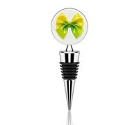 Yellow Colorful Bow Wine Stopper Reusable Wine Bottle Stopper Decorative Metal Beverage Bottle Toppers for Champagne, Liquor & Oil Bottles Wedding Christmas Party Bar Decor