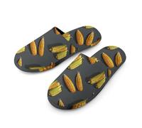 Yellow Corn On The Cob Slippers Women Winter Warm Cotton Hotel Slippers Anti-Slip Bedroom Slip-Ons Shoes 38-39_（7-8）