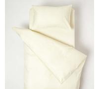 (Yellow) Cotton Striped Cot Bed Duvet Cover with Pillowcase 330 Thread Count