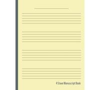 Yellow Cover 4 Stave Music Manuscript Book for Children, Beginners and Visual Aid for SEN: Big Line Spacing Blank Music Sheet | Music Paper Notebook | ... Visual Aid |120 Pages | 8 Staves per Page |