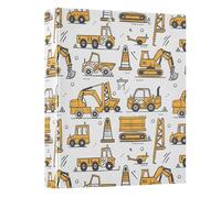 Yellow Crane Truck 3 Ring Binder 1.5 Inch Round Ring Binder View Binder Holds 200 Documents for Home School Office Use