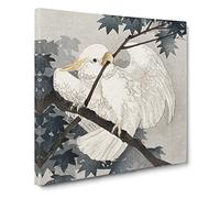 Yellow Crested Cockatoo in a Tree by Ohara Koson Canvas Print | Gallery Wrapped 30mm Frame Wall Art | 20x20 inches | Ready to Hang | Modern Landscape Picture | Living Room Bedroom Lounge Office