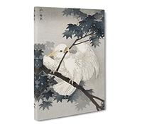 Yellow Crested Cockatoo In A Tree By Ohara Koson Canvas Print | Gallery Wrapped 30mm Frame Wall Art | 24x16 inches | Ready to Hang | Asian Landscape Picture | Living Room Bedroom Lounge Office