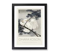 Yellow Crested Cockatoo In A Tree By Ohara Koson Exhibition Museum Asian Japanese Framed Print | A2 Black Framed Wall Art | Ready to Hang | Asian Floral Picture | Living Room Bedroom Lounge Office