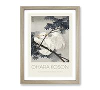 Yellow Crested Cockatoo In A Tree By Ohara Koson Exhibition Museum Asian Japanese Framed Print | A4 Oak Framed Wall Art | Ready to Hang | Asian Floral Picture | Living Room Bedroom Lounge Office