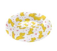 Yellow Crocodile Donut Dog Bed Round Cat Bed Orthopedic Washable Donut Pet Beds with Removable Cover Small