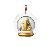Yellow Crystal Ball Acrylic Ornament - Cute Christmas Tree Hanging Pendant (L)
