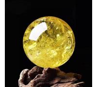 Yellow Crystal Ball raw Stone Ornaments Home Office Gift,50~60mm Gemstone Stone