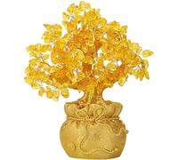 Yellow Crystal Lucky-Tree Desktop Ornament Chinese Feng Shui Money Tree for Creative Fortune Tree Decoration for Home of Chinese Feng Shui Fortune Tree Decorations,L