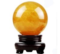 Yellow Crystal Sphere Balls Hand Carved Quartz Gemstone Sculpture Figurine for Witchcraft, Fengshui, Altar, Divination, Decor, Gift,150mm