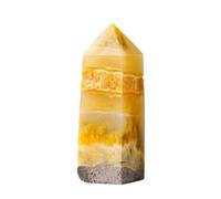 Yellow Crystal - Yellow Crystal Wand - Faceted Prism Wand Gemstones Natural Reiki Home Decoration for Living Room & Study
