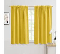 Yellow Curtains 48 Inch Length for Bathroom Window,Room Darkening Spring Kitchen Curtains Sets for Windows,2 Panels