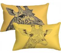 Yellow Cushion Covers 40 x 60 Small Cushion Giraffe Decorative Pillows Set of 2 Velvet Breathable Durable & Fade-Resistant Throw Pillow Covers with Invisible Zipper for Sofa Room Bedroom Decor X-495