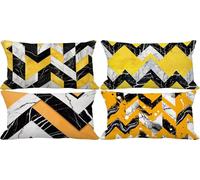 Yellow Cushion Covers 40 x 80 Northern Europe Outdoor Cushions Soft Set of 4 Rectangle Decorative Pillows with Smooth Invisible Zip for Livingroom Summer Outdoor Patio Garden Bench Home Decor 8k-26Q