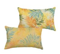 Yellow Cushion Covers 40x60 cm/16x24 Inch Waterproof Linen Garden Cushions Tropical Double Sided Printing Decorative Pillow Covers with Invisible Zipper for Garden Bedroom Living Room, set of 2 1B-67