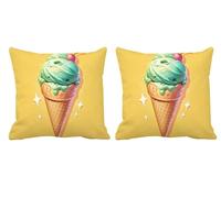 Yellow Cushion Covers 50x50cm Outdoor Cushions Waterproof Velvet Square Throw Pillow Covers with Invisible Zipper Decorative Pillows for Patio Bench Garden Autumn Decorations,Set of 2 Mustard -T890