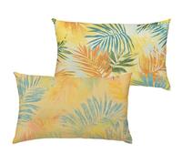 Yellow Cushion Covers 50x60 cm/20x24 Inch Waterproof Velvet Garden Cushions Tropical Double Sided Printing Decorative Pillow Covers with Invisible Zipper for Garden Bedroom Living Room, set of 2 1B-67