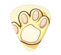 Yellow cute cat paw guitar pick set, 3 different thicknesses, 12 pieces for a variety of instruments
