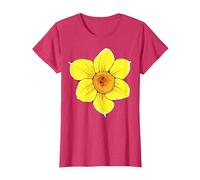 Yellow Daffodil Flower T-Shirt T-Shirt, Women, Red Heather, X-Large