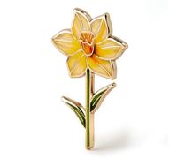 Yellow Daffodil Hard Enamel Pin - Handcrafted Spring Flower Brooch for Gardeners & Flower Lovers