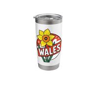 Yellow Daffodil Wales Simple Motif Design Stainless Steel Insulated Tumbler