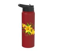 Yellow Daffodils Flower Spring Easter Flowers Stainless Steel Insulated Water Bottle