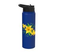 Yellow Daffodils Flower Spring Easter Flowers Stainless Steel Insulated Water Bottle