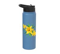 Yellow Daffodils Flower Spring Easter Flowers Stainless Steel Insulated Water Bottle