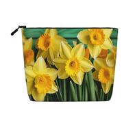 Yellow Daffodils Flowers Cosmetic Bag for Women- Portable Travel Organiser, Toiletry Bag with Zip Closure