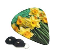 Yellow Daffodils Flowers Guitar Picks 6-Pack - Pick Set (0.46mm / 0.71mm / 0.96mm) Suitable For Guitar And Ukulele Playing