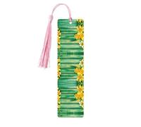 Yellow Daffodils Flowers Print Wood Bookmark for Men Women,Wooden Bookmarks with Tassels, Ideal Bookmark Gifts for Book Lovers