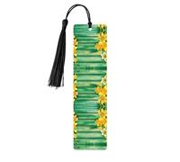 Yellow Daffodils Flowers Print Wood Bookmark for Men Women,Wooden Bookmarks with Tassels, Ideal Bookmark Gifts for Book Lovers
