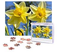 Yellow Daffodils Flowers Puzzles 500 Pieces Personalized Jigsaw Puzzles with storage bag Photos Puzzle for Adults Challenging Picture Puzzle for Men Women Home Decor (52x38 CM)